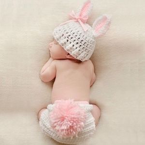 Baby bunny 3pc set crochet photo prop Easter new